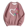 thumbnail image 1 of Arlun Womens Dog Mom Sweatshirts Trendy Heart Dog Paw Printed Color Block Long Sleeve Crewneck Casual Cute Sweatshirts Soft Comfy Loose Pullover Tops 1-Pink XL, 1 of 2