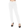 thumbnail image 1 of Arlun,Womens Elegant Straight Leg Casual Pants Solid Color Slim Fit Basic Pant Zipper Button Closure Lounge Trousers with Pockets White XL, 1 of 7