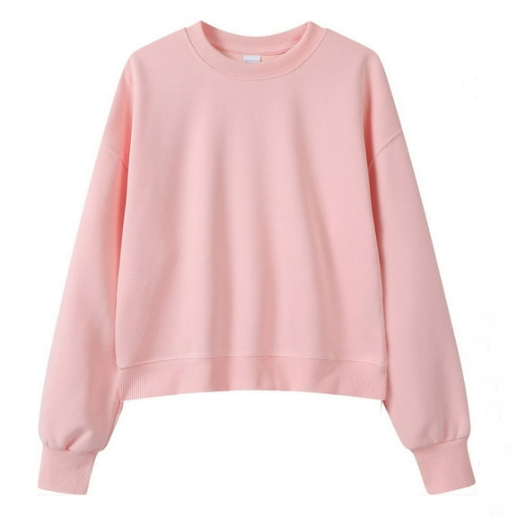 Arlun Womens Fall Sweatshirts No Hood Breathable Sweatshirts Soft Cozy Lightweight Crewneck Pullovers Casual Long Sleeve Drop Shoulder Solid Color Basic Tops RD1 S