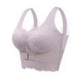 thumbnail image 1 of Arlun Womens Front Hook Sports Bras Oversized No Underwire Seamless Front Closure Supportive Full Coverage Jacquard Long Bralettes Soft Comfortable Bra Purple XL, 1 of 6
