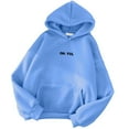 thumbnail image 1 of Arlun Womens Hoodies Sweatshirts Casual Loose Fit Letter Printed Lined Hooded Pullovers Long Sleeve Drop Shoulder with Pocket Cozy Fall Winter Wear Sky Blue XL, 1 of 3