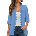 thumbnail image 1 of Arlun Womens Lace Knit Cardigans 2025 Fashion Lightweight 3/4 Sleeve Slim Fit Open Front Tops Coat Boho Solid Color Loose Comfy Long Sleeve Fall Lightweight Fashion Cardigan Jackets Sky Blue XL, 1 of 6