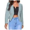 thumbnail image 1 of Arlun Womens Open Front Work Blazer Long Sleeve Lightweight Comfy Business Casual Office Jackets Solid Color Open Front Slim Fitted Cardigans with Pockets Light Blue XXXXL, 1 of 5