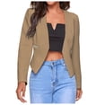 thumbnail image 1 of Arlun Womens Open Front Work Blazer Long Sleeve Lightweight Comfy Business Casual Office Jackets Solid Color Open Front Slim Fitted Cardigans with Pockets Khaki XXXXXL, 1 of 5