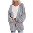 thumbnail image 1 of Arlun Womens Oversized Open Front Long Cardigan Sweaters Lightweight Soft Comfortable Loose Knit Sweater with Pocket 2025 Fashion Fall Winter Coats Grey XXXXL, 1 of 3