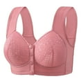 thumbnail image 1 of Arlun Womens Seamless Front Closure Bras Lift Up Plus Size Full Cup Bras No Underwire Supportive Soft Comfortable Lightweight Breathable Front Button Bras Rose Gold 40, 1 of 3