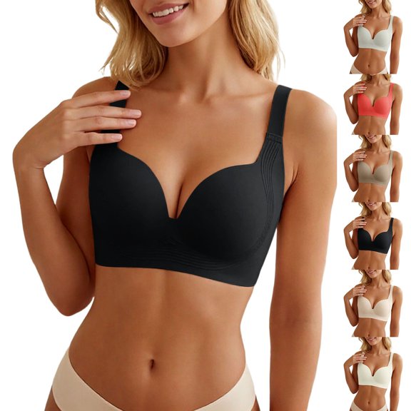 Arlun Womens Seamless Full Coverage Bras Lightweight Breathable One-Piece Fixed Thin Cups Everyday T-Shirt Bra Smooth Seamless Soft Support Pure Color Comfort Bralettes 1-Coffee 80D