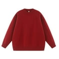 thumbnail image 1 of Arlun Womens Sweaters for Autumn Winter Fuzzy Lined Warm Lightweight Classic Solid Color Loose Knitted Tops Long Sleeve Crew Neck Pullover Sweater 2026 Fashion Red XXXL, 1 of 3