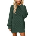 thumbnail image 1 of Arlun Womens Sweaters Dress Oversized Cable Knit Long Sleeve Short Dresses 2026 Solid Color Relaxed Fit Fall Streetwear Outfits Vacation Winter Clothes Green XXL, 1 of 4