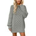 thumbnail image 1 of Arlun Womens Sweaters Dress Oversized Cable Knit Long Sleeve Short Dresses 2026 Solid Color Relaxed Fit Fall Streetwear Outfits Vacation Winter Clothes Grey S, 1 of 4