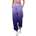 thumbnail image 1 of Arlun Womens Sweatpants 2025 High Waisted Baggy Gradient Printed Cinch Bottom Workout Joggers Casual Plus Size Drawstring Workout Fitness Trousers with Pockets Purple XL, 1 of 4