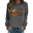 thumbnail image 1 of Arlun Womens Sweatshirts Jesus Faith Bible Verse Cute Cross Pumpkin Graphic Printed Sweatshirt Christian Long Sleeve Crewneck Trendy Religious Pullovers Tops Dark Gray XXL, 1 of 4