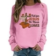 thumbnail image 1 of Arlun Womens Sweatshirts Jesus Faith Bible Verse Cute Cross Pumpkin Graphic Printed Sweatshirt Christian Long Sleeve Crewneck Trendy Religious Pullovers Tops Pink XL, 1 of 4