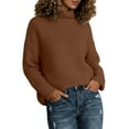 thumbnail image 1 of Arlun Womens Turtleneck Oversized Sweaters Knit Drop Shoulder Long Sleeve Pullovers Loose Fit Comfortable Solid Color Basic Sweater Tops Coffee XXXL, 1 of 4