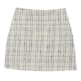 thumbnail image 1 of Arlun Womens Tweed and Polyester Mini Skirts Elegant Plaid Button A-Line High Waist Bodycon Wrap Short Skirts Zipper Design with Base Layer Fall Winter Pencil Skirt Beige M, 1 of 1