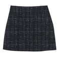 thumbnail image 1 of Arlun Womens Tweed and Polyester Mini Skirts Elegant Plaid Button A-Line High Waist Bodycon Wrap Short Skirts Zipper Design with Base Layer Fall Winter Pencil Skirt Black XL, 1 of 1