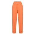 thumbnail image 1 of Arlun Womens Versatile Ribbed Joggers Casual Wide Leg Stretch Casual Pants High Elastic Waist Drawstring Loose Comfy Sweatpants 2025 Simple Stylish Trousers with Pockets Orange L, 1 of 3