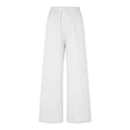 thumbnail image 1 of Arlun Womens Wide Leg Flowy Drawstring Palazzo Linen Pants Summer Beach Casual Elastic High Waisted Loose Trousers Soft Lightweight Breathable Leisure Pant White XL, 1 of 4