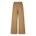 thumbnail image 1 of Arlun Womens Wide Leg Flowy Drawstring Palazzo Linen Pants Summer Beach Casual Elastic High Waisted Loose Trousers Soft Lightweight Breathable Leisure Pant Khaki XXL, 1 of 5