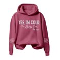 thumbnail image 1 of Arlun Yes I'm Cold Me 24/7 Always Cold Hoodies for Women Long Sleeve Heart Graphic Winter Freezing Sweatshirts Funny Soft Comfy Casual Sports Pullover Tops Hot Pink S, 1 of 3