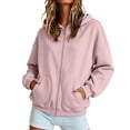 thumbnail image 1 of Arlun Zip up Hoodies for Women 2026 Fall Winter Full Zipper Casual Long Sleeve Sweatshirt Jackets Plus Size Loose Soft Cozy Pure Color Basic Warm Outerwear with Pockets Purple L, 1 of 4