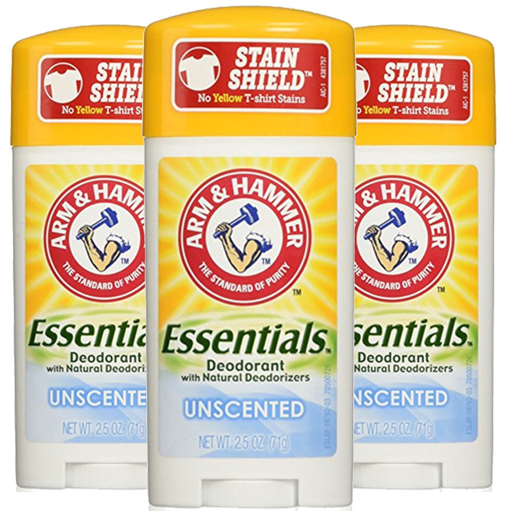 Arm And Hammer Essentials Natural Deodorant, Unscented, 2.5 oz