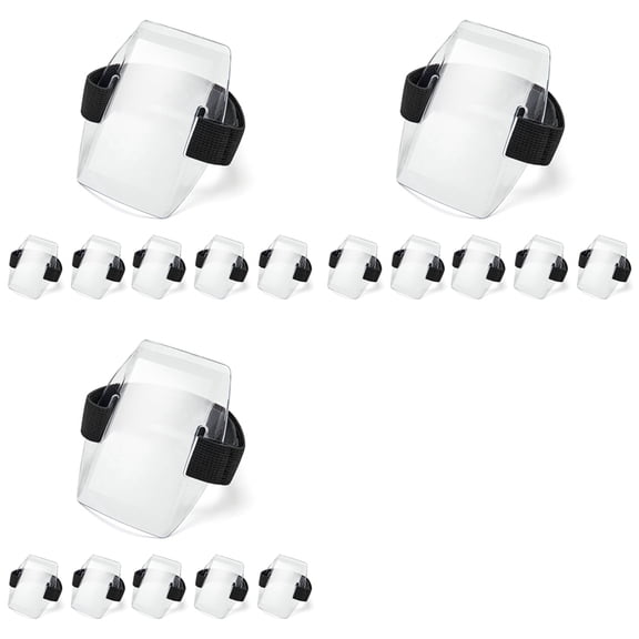 Arm Badge Holder - 18Pcs Armband ID Card Holder Waterproof Armband Badge with Adjustable Elastic Strap