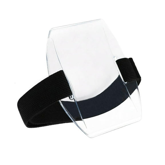 Arm Badge Holder Armband with Adjustable Belt Reflective Wristband Card Sleeve Plastic Name Label Holder Easy to Use