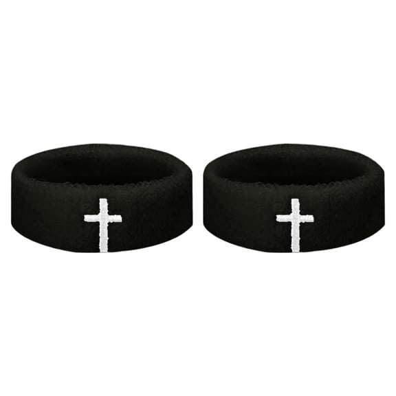 Arm Bands with Cross Embroidery Moisture Wicking, Machine Washable Christian Bicep Bands for Men and Women in Football, Baseball and Basketball