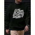 thumbnail image 1 of Arm Candy Sweater Letter Graphic Tee Humor Top Cotton Vintage long Sleeve Casual Black S-3XL, 1 of 6