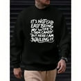 thumbnail image 1 of Arm Candy Sweater Letter Graphic Tee Top Cotton Vintage long Sleeve Casual Shirt Black S-3XL, 1 of 6