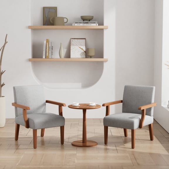 Arm Chair Set with Round Table / Durable for Chatting with Friends