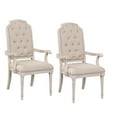 thumbnail image 1 of Arm Chair with Padded Seat and Button Tufts Set of 2 Beige - Saltoro Sherpi, 1 of 6