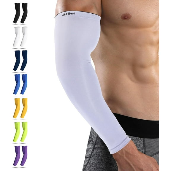Arm Compression Sleeves for Men Women Youth, UV Protection 20-30mmHG Support Tattoo Cover, Breathable Moisture-Wicking