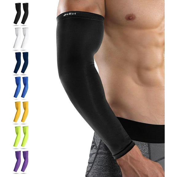 Arm Compression Sleeves for Men Women Youth, UV Protection 20-30mmHG Support Tattoo Cover, Breathable Moisture-Wicking