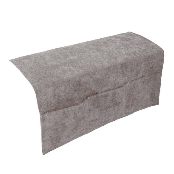 Arm Covers for Couch, Grey Couch Covers, 24X43 In, Velvet Textured, Pocket Storage, Furniture Protection, Everyday Living, Neutral Tone, Universal Fit, 1 Pc