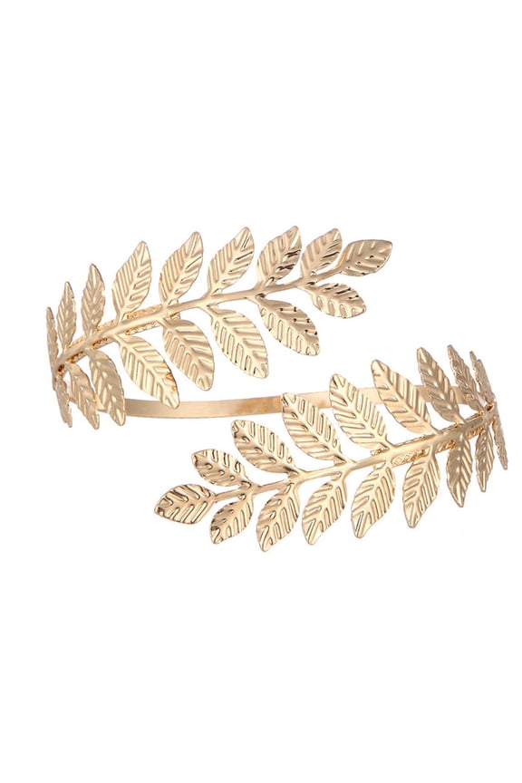 Arm Cuff Upper Arm Cuff for Women Gold Adjustable Open Coil-Armlet Armband Bangle Costume Jewelry