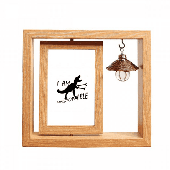 Arm Dinosaur Stick Art Deco Fashion Wooden Rotating Picture Photo Frame 4x6