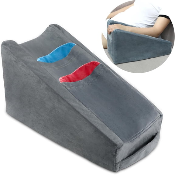 Arm Elevation Pillow Wedge Pillows for Adults Support with Pocket Post Surgery Elbow Rest Removable Sleeping(Grey)