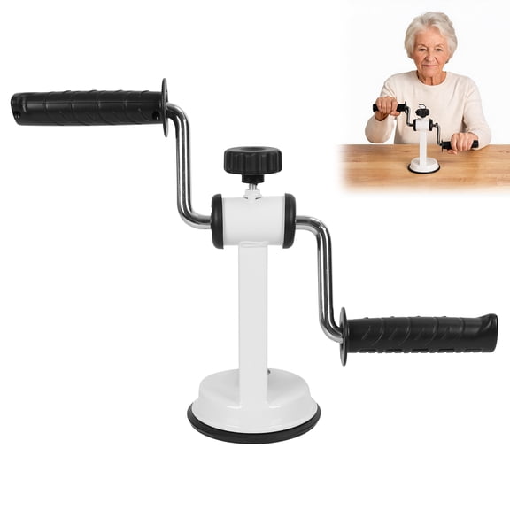 Arm Exerciser for Seniors, Portable Arm Bike with Suction Cup Base, Adjustable Resistance, Arm and Shoulder Exercise Equipment for Physical Therapy, Rehabilitation-White
