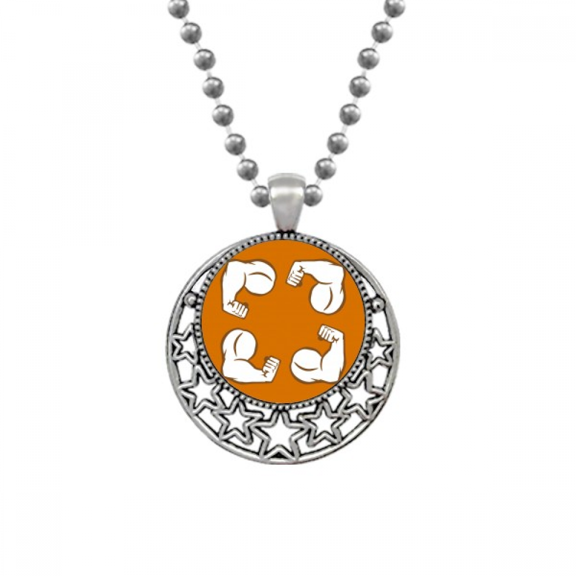 Arm Fist Power Cycle Art Deco Fashion Necklaces Pendant Retro Moon Stars Jewelry