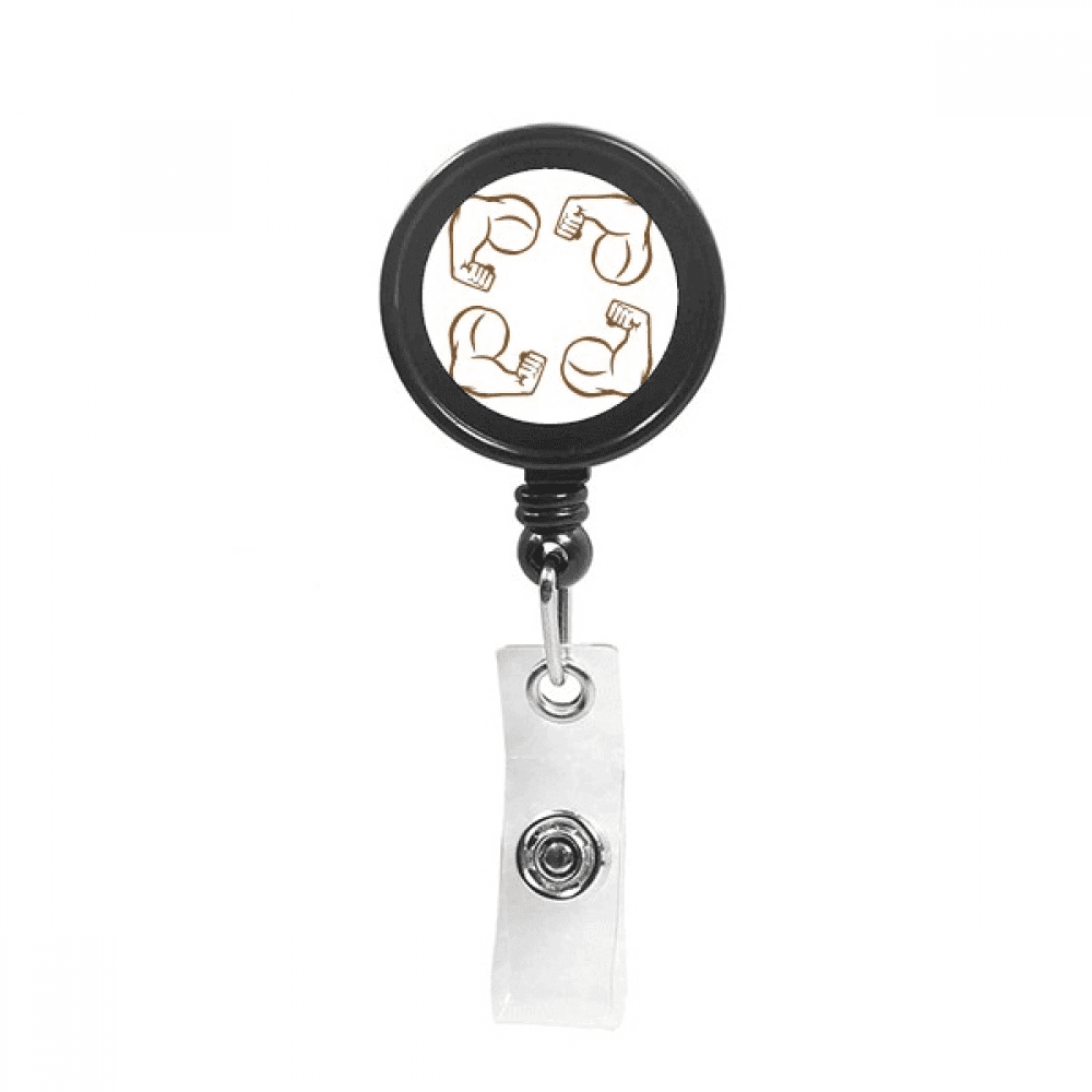 Arm Fist Power Cycle Art Deco  Fashion Retractable Keychain Badge Holder ID Badge