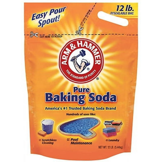 New Arm & Hammer 12 LB Baking Soda 100 Sodium Bicarbonate ReSealable