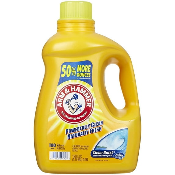 Arm & Hammer Laundry Detergent Clean Burst - 2X Concentrated, 100 Loads - 150 Fl Oz