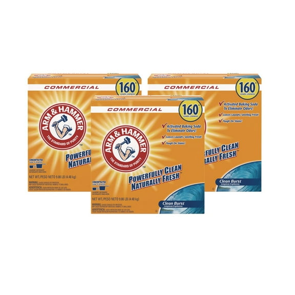 Arm & Hammer Powder Laundry Detergent Clean Burst 11.9 lb Box 3/Carton 3320000109