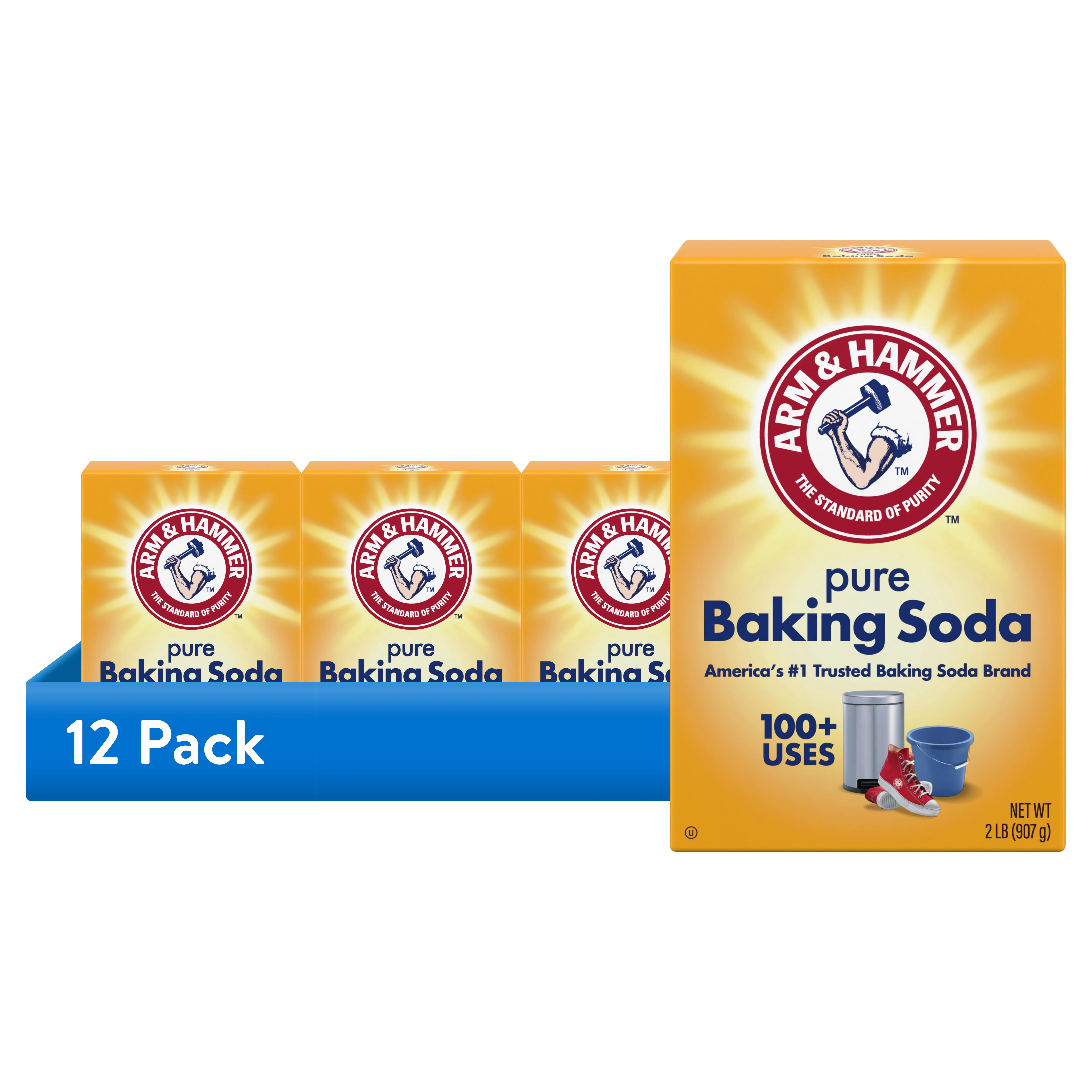 (12 pack) ARM & HAMMER Pure Baking Soda, For Baking, Cleaning & Deodorizing, 2 lb Box