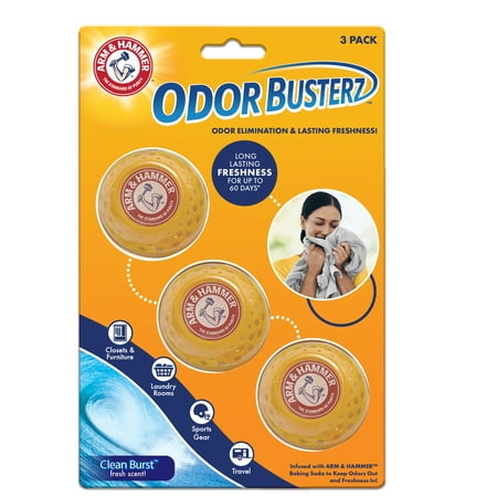 Arm & Hammer Odor Busterz Balls, Odor Eliminating Freshener, 3-Pack