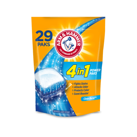 Arm & Hammer 4-in-1 Laundry Detergent Power Paks, 29 Count