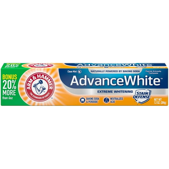 Arm  Hammer Advance White Extreme Whitening with Stain Defense, Fresh Mint, 7.2 OZ