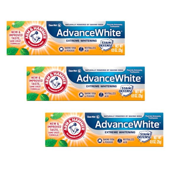 Arm & Hammer Advance White Toothpaste - 0.9 Ounce Travel Size (Pack Of 3)